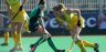 Australia's Jodie Schulz shoots at a penalty corner routine against Ireland