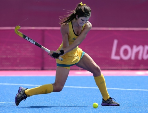 Anna Flanaghan scored for the Hockeyroos against England in the Investec Challenge in Cape Town yesterday